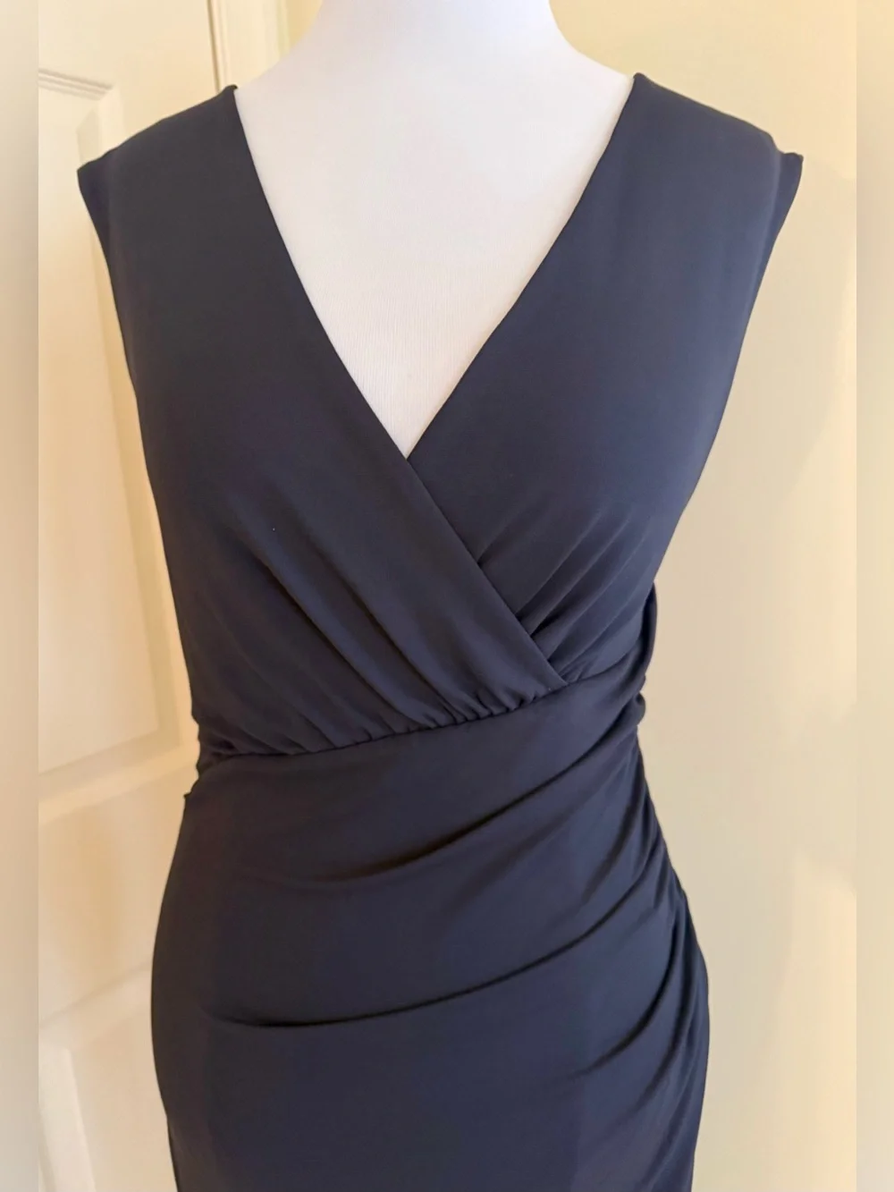 Michael Kors Navy Sleeveless Faux-Wrap Sheath Dress size 12US
